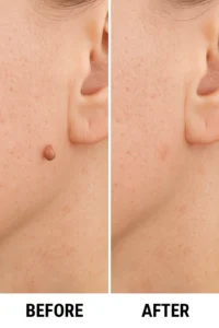Skin tags removal Godalming before and after